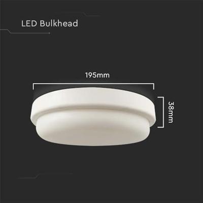 V-TAC VT-8096 LED-ronde koepellamp - bolkop - IP54 - 18W- 1820 Lumen - 6400K