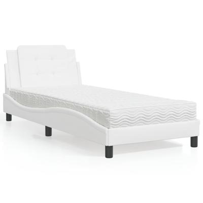 Bed met matras "Zadar" kunstleer wit 180x200 cm