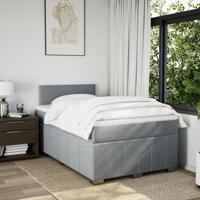 Boxspring met matras stof lichtgrijs 140x190 cm - thumbnail