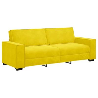 Driezitsbank 220x78x84 cm fluweel geel