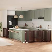 Hondenhek inklapbaar 9 panelen 450 cm populierenhout bruin - thumbnail