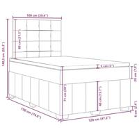 Boxspring met matras stof donkergrijs 120x190 cm - thumbnail