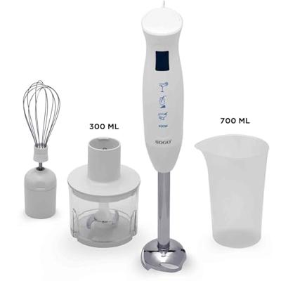 SOGO Human Technology Staafmixer 400 W Met maatbeker, Met hakmolenopzet, Met garde Wit