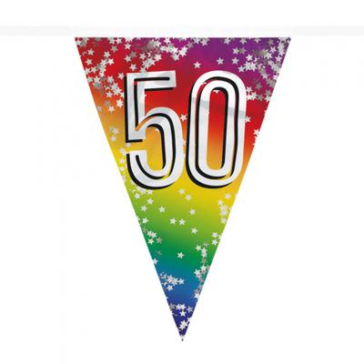 Vlaggenlijn Cijfer 50 Regenboog Met Sterren (6m)
