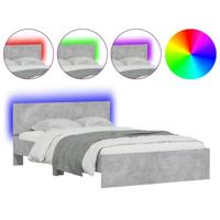 Bedframe met hoofdeinde en LED betongrijs 120x190 cm - thumbnail