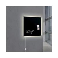Sigel SI-GL400 Glasmagneetbord Artverum LED 480x480x15 Zwart - thumbnail