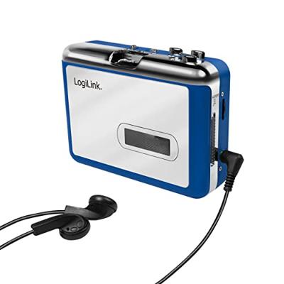 LogiLink UA0393 Draagbare cassettespeler Blue, Zilver