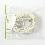 Coaxkabel 120 dB | IEC (Coax) Male Haaks - IEC (Coax) Female Haaks | 10 m | Wit - thumbnail