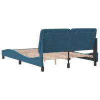 Bedframe met hoofdeinde fluweel blauw 160x200 cm - thumbnail