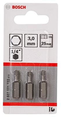 Bosch Accessories Inbus-bit 3 mm Extra hard C 6.3 3 stuk(s) - thumbnail