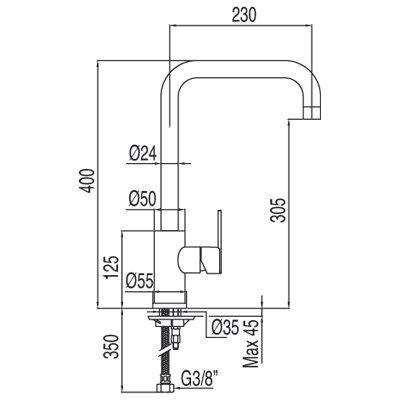 Top Keukenkraan MAX-TRES 162541 Tres