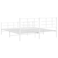Bedframe met hoofd- en voeteneinde metaal wit 183x213 cm - thumbnail