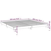 Bedframe bewerkt hout grijs sonoma eikenkleurig 200x200 cm - thumbnail