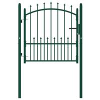 Poort met speerpunten 100x100 cm staal groen - thumbnail