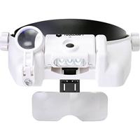 TOOLCRAFT TO-7440588 LED-hoofdlamp Met LED-verlichting Vergrotingsfactor: 3.5 x, 2.5 x, 2.0 x, 1.5 x, 1.0 x Lensgrootte: (l x b) 100 mm x 40 mm Wit - thumbnail