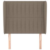 Hoofdbord met randen 83x23x118/128 cm stof taupe - thumbnail