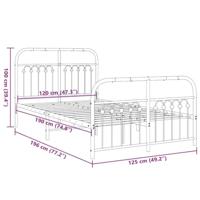 Bedframe met hoofd- en voeteneinde metaal wit 120 x 190 cm - thumbnail
