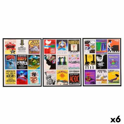 Canvas Gift Decor Muziek 40 x 2 x 50 cm (6 Stuks)
