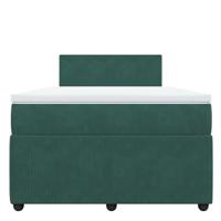 Boxspring met matras fluweel donkergroen 120x200 cm - thumbnail