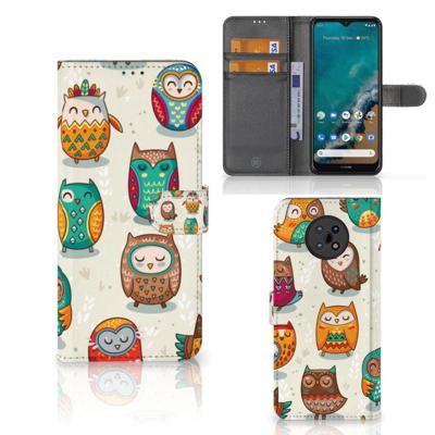 Nokia G50 | Telefoonhoesje | Met pasjeshouder | Vrolijke Uilen