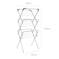 Tomado Metaltex Concerto Droogrek 14 meter Zilver met Haakjes voor kledinghangers - thumbnail