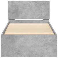 Bedframe met hoofdeinde bewerkt hout betongrijs 90x190 cm - thumbnail