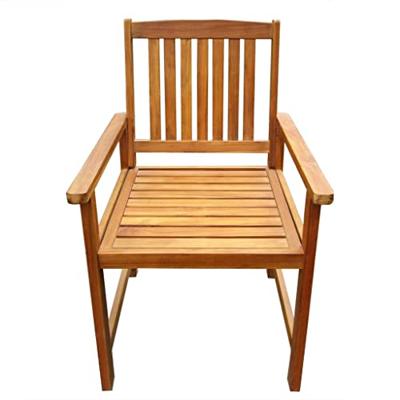 Tuinstoelen 2 st massief acaciahout bruin - thumbnail