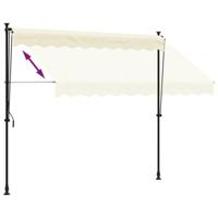 VidaXL Luifel uittrekbaar 250x150 cm stof en staal crèmekleurig - thumbnail