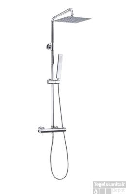 Regendoucheset Aqua Splash Thermostatisch Square met Handdouche Chroom Aqua Splash Regendoucheset Aqua Splash Thermostatisch Square met Handdouche Chroom Aqua Splash