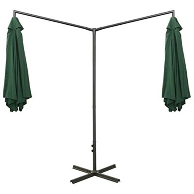 VidaXL Parasol dubbel met stalen paal 600 cm groen
