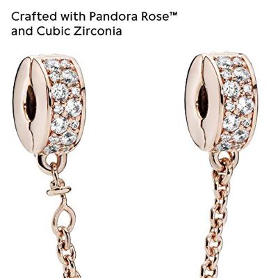 Pandora 786322CZ-05 Veiligheidsketting Transparant Pave zilver-zirconia rosekleurig-wit Pandora 786322CZ-05 Veiligheidsketting Transparant Pave zilver-zirconia rosekleurig-wit
