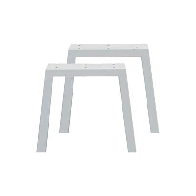 Stalen tafelpoot wit trapezium 39 bij 4 cm en hoogte 40 cm (4 x 10 cm) - 2 stuks