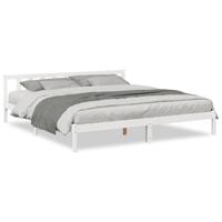 Bedframe extra lang zonder matras grenenhout wit 200x220 cm - thumbnail