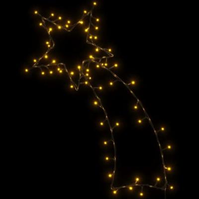Kerstverlichting vallende ster silhouet 80 LEDs warm wit - thumbnail