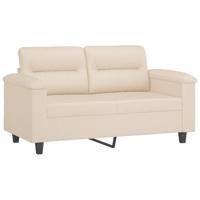 2-delige Loungeset met kussens microvezelstof beige - thumbnail