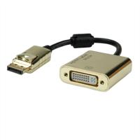 Roline 12.03.3175 DisplayPort-kabel DisplayPort / DVI Adapterkabel DisplayPort-stekker, DVI-D 24+1-polige bus 0.15 m Zwart/goud - thumbnail