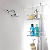 Metaltex doucherek 2-laags met haken onda zilverkleurig - thumbnail