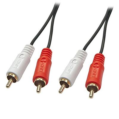 LINDY 35661 Cinch Audio Aansluitkabel [2x Cinch-stekker - 2x Cinch-stekker] 2.00 m Zwart