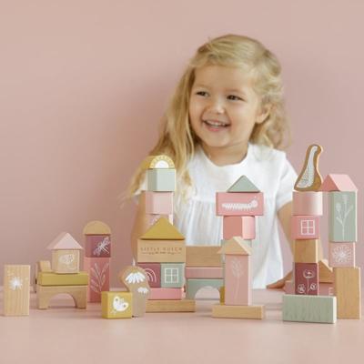 Little Dutch houten bouwblokken - roze