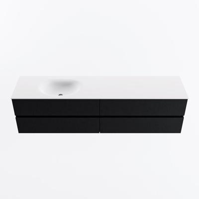 MONDIAZ VICA 190cm badmeubel onderkast Urban 4 lades. Wastafel MOON links zonder kraangat, kleur Talc.