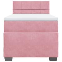 Boxspring met matras fluweel roze 80x200 cm - thumbnail