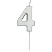 Cijferkaars &apos;4&apos; Zilverkleurig 5cm - thumbnail
