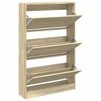 Schoenenkast 80x21x125,5 cm bewerkt hout sonoma eikenkleurig - thumbnail