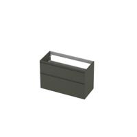 INK - Onderkast 2 Laden Greeploos Gelakt 45gr A-symmetrisch - 1000x450x650 Mm - Mat Beton Groen - thumbnail