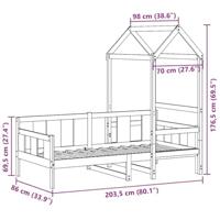 Slaapbank met huisje 80x200 cm massief grenenhout - thumbnail