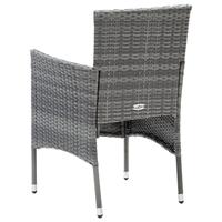 Tuinstoelen 4 st poly rattan grijs - thumbnail