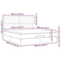 Ottoman bed met matras 180x200cm stof donkergrijs - thumbnail