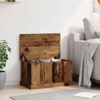 Opbergbox 70x40x38 cm bewerkt hout oud houtkleurig - thumbnail