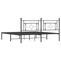 Bedframe met hoofdbord metaal zwart 183x213 cm - thumbnail