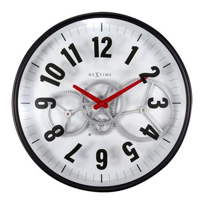 NeXtime NE-3259WI Moderne Gear Wandklok 36 cm Wit/Zwart NeXtime NE-3259WI Moderne Gear Wandklok 36 cm Wit/Zwart